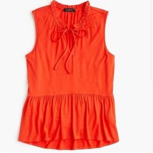 J.Crew Peplum Top with Ruffle Detail in Red